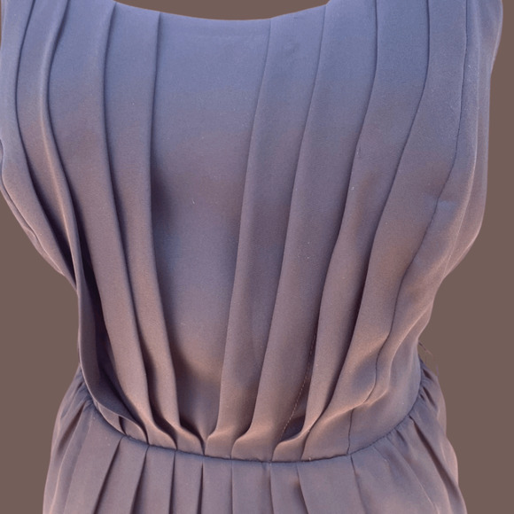 Ann Taylor LOFT Pleated Midi Dress | Black | Size 6 | Vintage - Picture 5 of 6